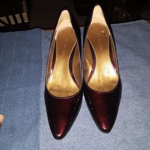 Burgundy Wedge Heel Pump